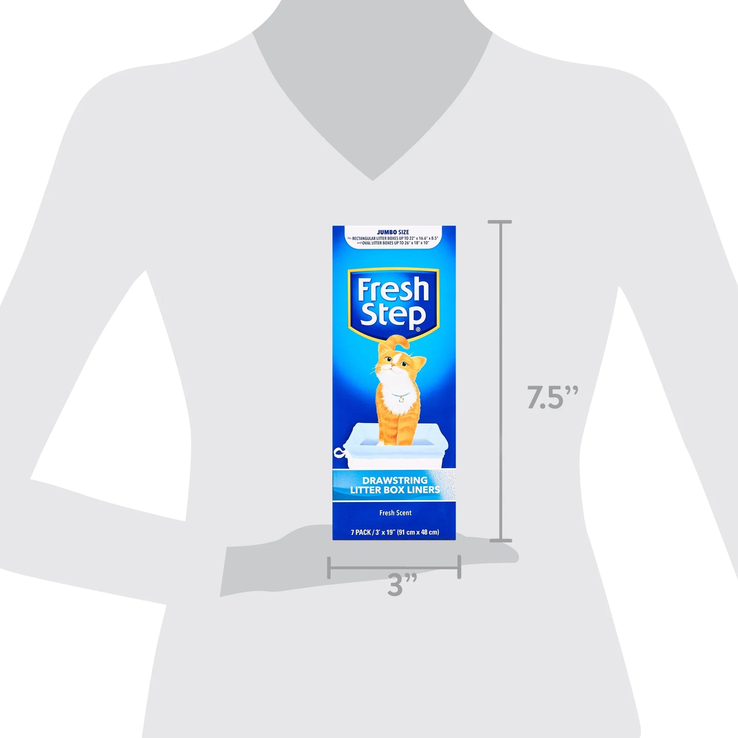 Drawstring Litter Box Liners Scented, Jumbo Size, 36" X 19" - 7 Count