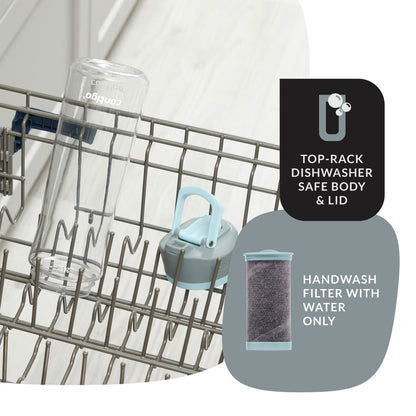 ® Clybourn Plastic Freeflow Filter Water Bottle with AUTOSEAL® Lid 24Oz., Salt