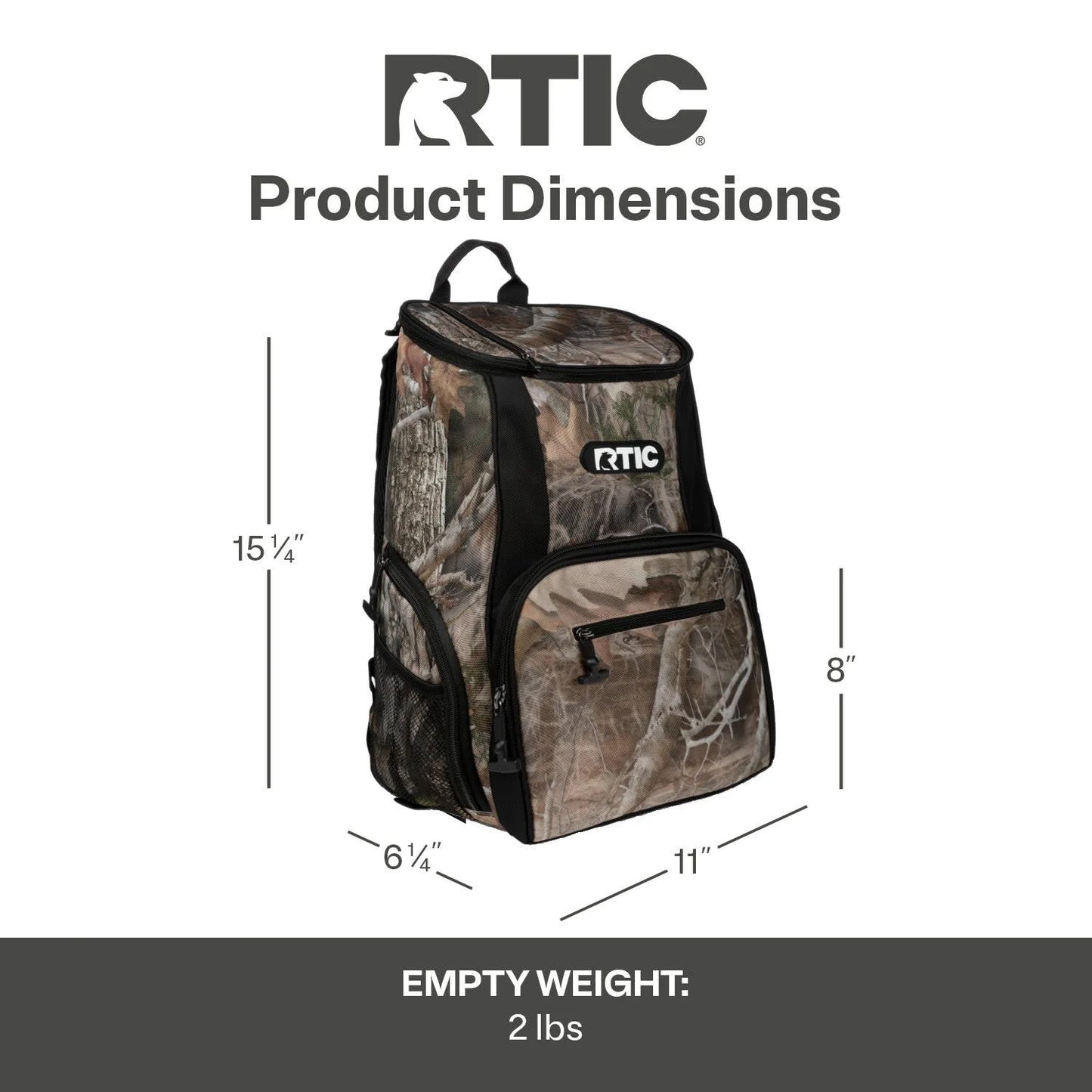 15 Can Lightweight Backpack Insulated Cooler with Pockets, Kanati Camo