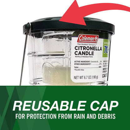 Citronella Candle Outdoor Lantern - 70+ Hours, 6.7 Ounce, Green