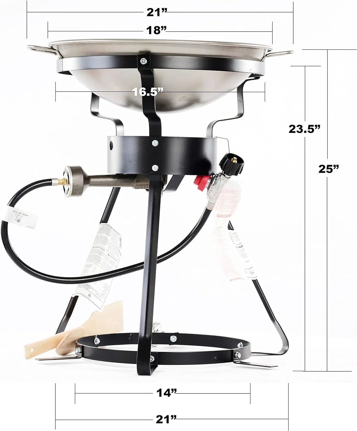 24″ Outdoor Propane Burner Cooker with Wok Stove Burner for Outdoor Cooking