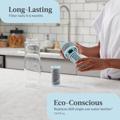 ® Clybourn Plastic Freeflow Filter Water Bottle with AUTOSEAL® Lid 24Oz., Salt