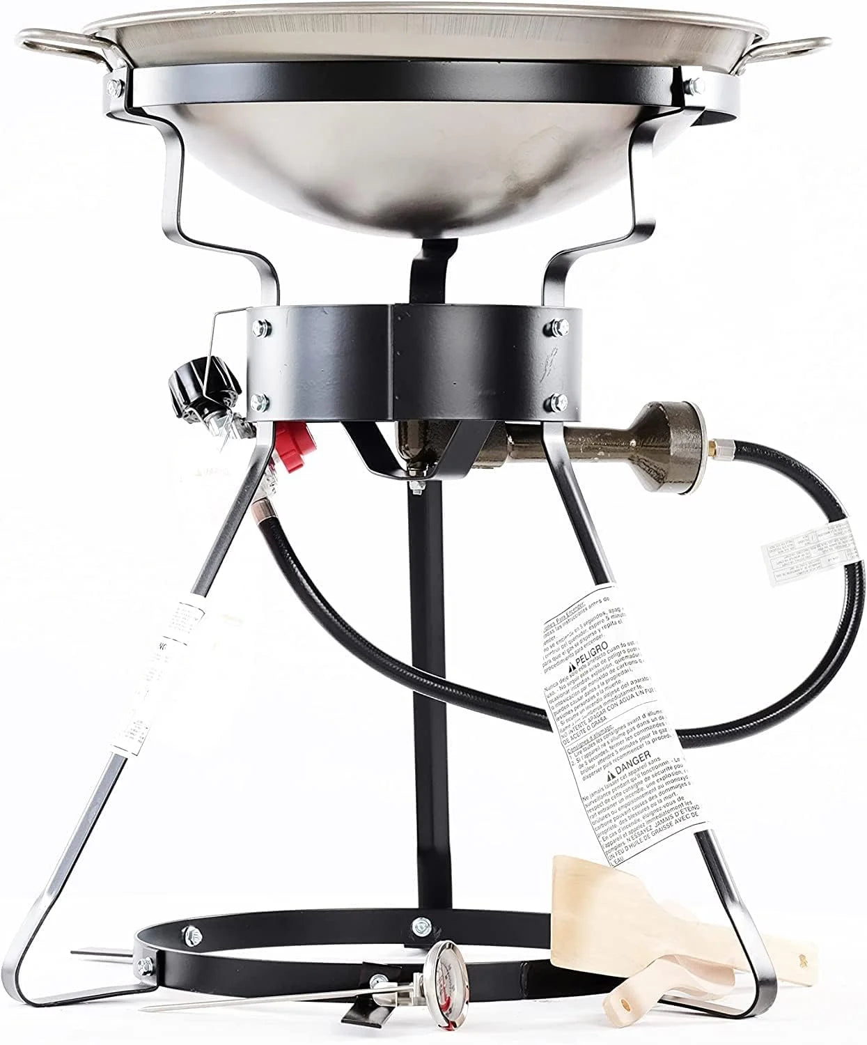 24″ Outdoor Propane Burner Cooker with Wok Stove Burner for Outdoor Cooking