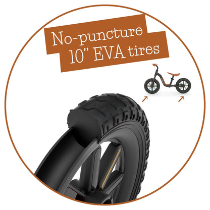 10"  Buzzi Balance Bike for Kids 1.5 Years and Older, Lightweight Toddler Bike, Black