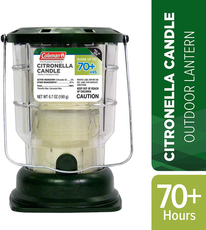 Citronella Candle Outdoor Lantern - 70+ Hours, 6.7 Ounce, Green