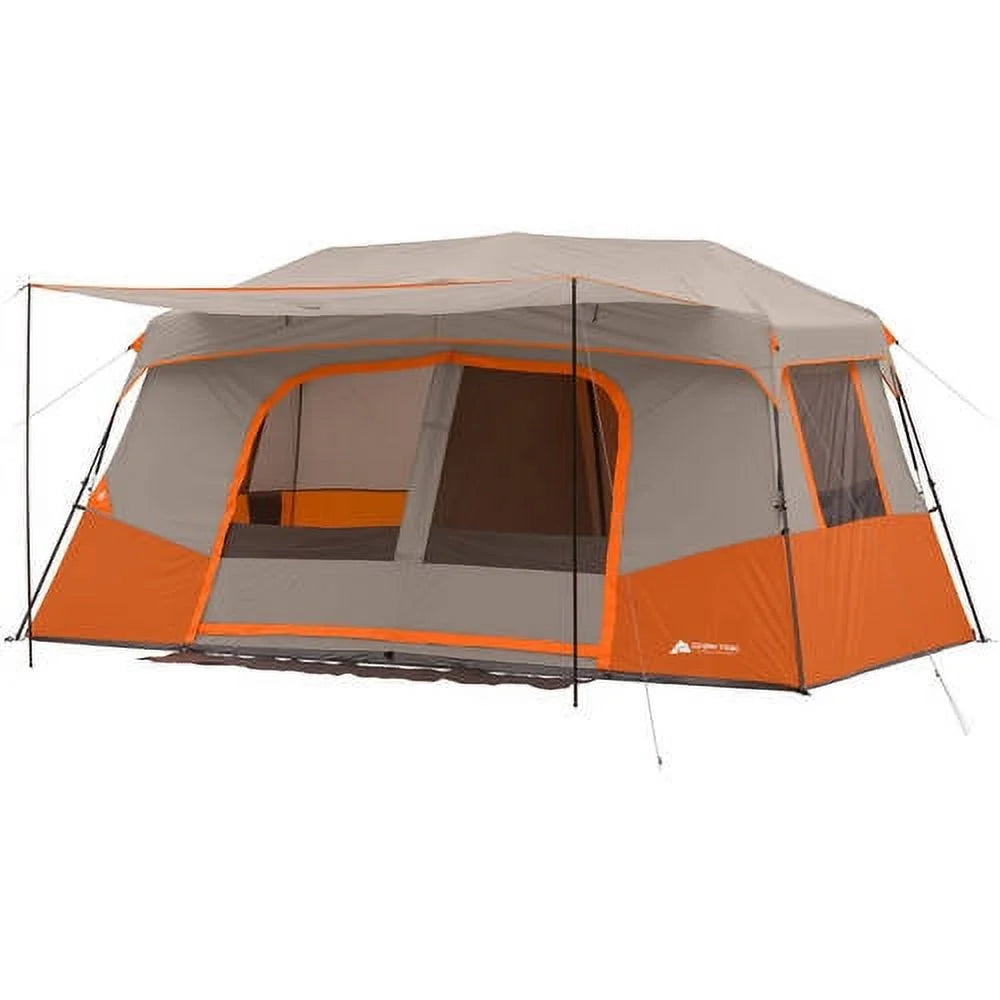 11-Person Instant Cabin Tent with Private Room – 3-Room Family Camping Tent with Awning