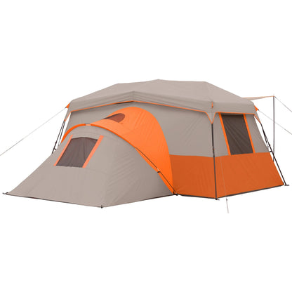 11-Person Instant Cabin Tent with Private Room – 3-Room Family Camping Tent with Awning