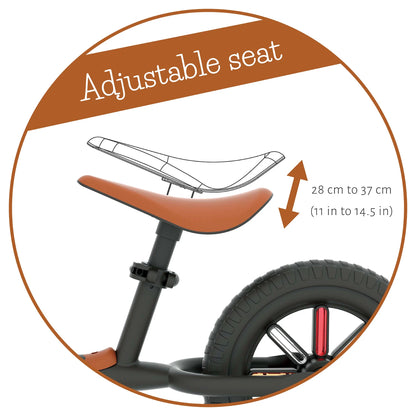 10"  Buzzi Balance Bike for Kids 1.5 Years and Older, Lightweight Toddler Bike, Black