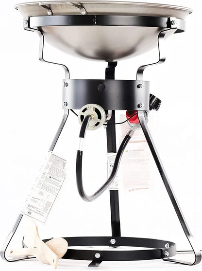 24″ Outdoor Propane Burner Cooker with Wok Stove Burner for Outdoor Cooking